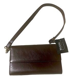 Vintage WILSONS Brown Leather Purse Wallet Clutch/Purse NWT 8” x 4.5” x 1”